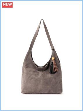 Pebbled Leather Hobo Shoulder Bag Double Strap